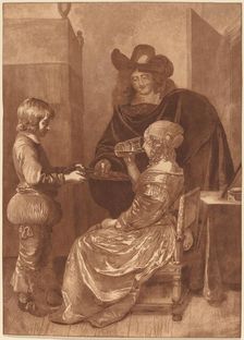 Cavalier and Lady with a Page, 1779, published 1781. Creator: Cornelis Brouwer