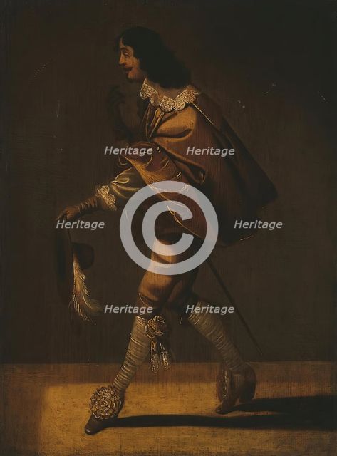 Cavalier Greeting a Lady, (Cavalier with a Hat), 1659. Creator: Jacob Fransz van der Merck.