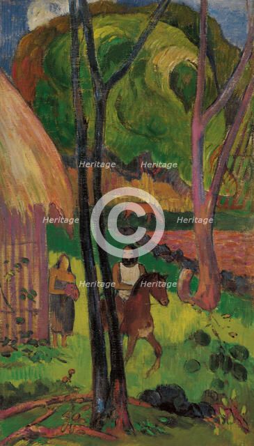 Cavalier devant la case, 1902.