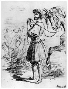Cavalier Francais c1820-1860, (1924).Artist: Eugène Delacroix