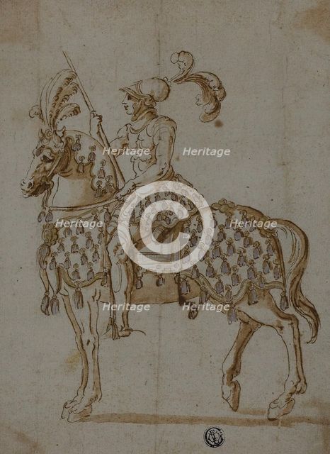 Cavalier in Tournament Costume on Horseback, n.d. Creator: Unknown.