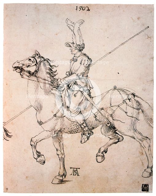 'Cavalier with Lance', 1502. Artist: Albrecht Dürer