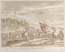 Cavalry advancing to the charge, with a central figure on horseback raising a sword, 1735., 1735. Creator: Arthur Pond