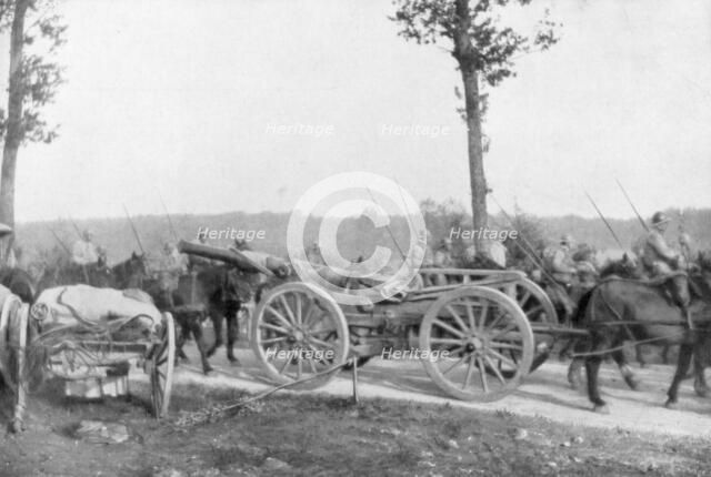 Cavalry and artillery of the French 10th Army, Villers-Cotterets, Aisne, France, 1918. Artist: Unknown