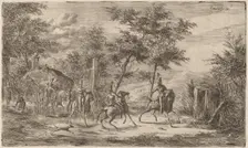 Cavalry and Hay Wagon. Creator: Gerhardus Emaus De Micault