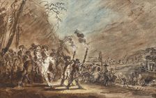 Cavalry and torches, 1700-1799. Creator: Unknown