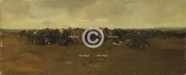 Cavalry at Repose, 1880-1890. Creator: George Hendrik Breitner.