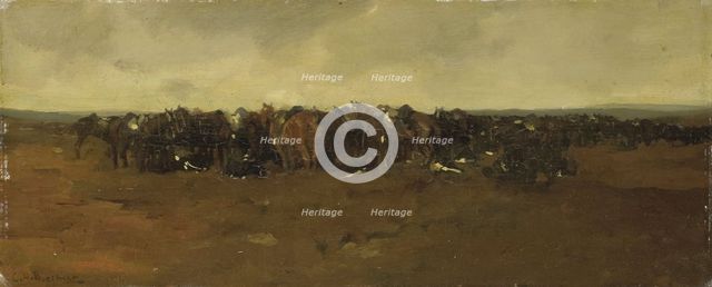 Cavalry at Repose, 1880-1890. Creator: George Hendrik Breitner.