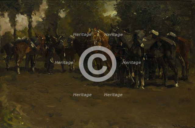 Cavalry at Repose, 1885. Creator: George Hendrik Breitner.