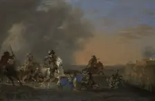 Cavalry Attack at Sunset, 1646. Creator: Jan Asselijin