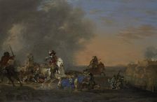 Cavalry Attack at Sunset, 1646. Creator: Jan Asselijin