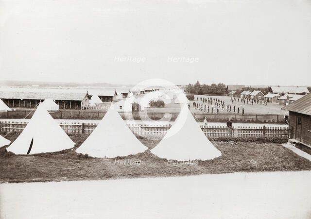 Cavalry camp at Ljungbyhed, Scania, Sweden, 1894. Artist: Unknown