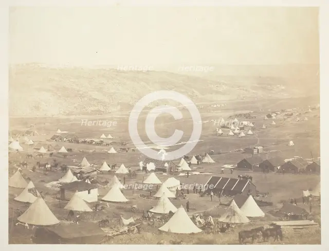 Cavalry Camp, looking towards Kadikoi, 1855. Creator: Roger Fenton.