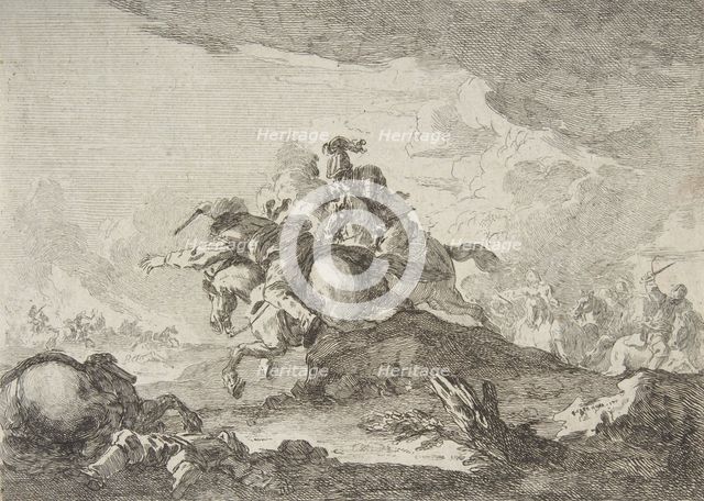 Cavalry Charge, mid to late 18th century. Creator: Francesco Giuseppe Casanova.