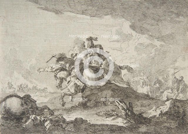 Cavalry Charge, mid to late 18th century. Creator: Francesco Giuseppe Casanova.