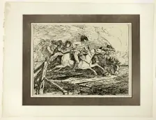Cavalry Charging, from the first issue of Specimens of Polyautography, 1801, published 1803. Creators: Johann Conrad Gessner, Philipp André, James Heath
