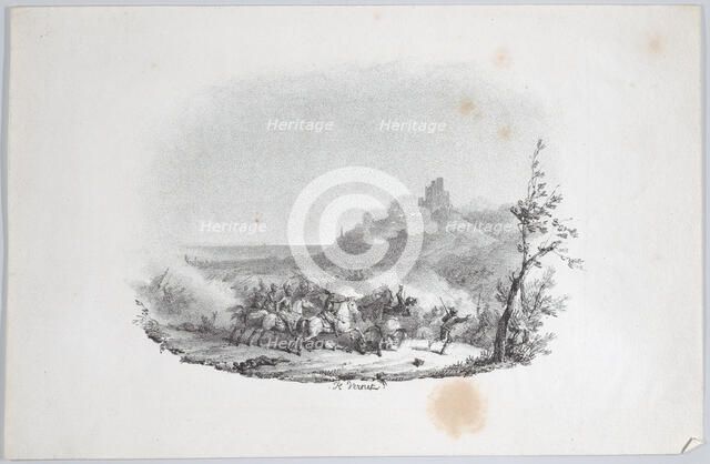 Cavalry Combat at the Battle of Arques, 1820. Creator: Émile Jean-Horace Vernet.