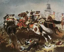 Cavalry engagement at Rossbach, 5 November 1757, (1936). Creator: Unknown