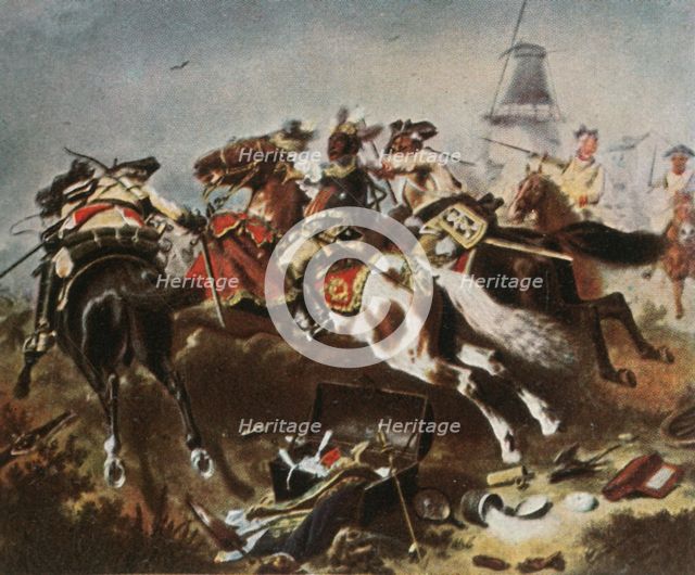 Cavalry engagement at Rossbach, 5 November 1757, (1936).  Creator: Unknown.