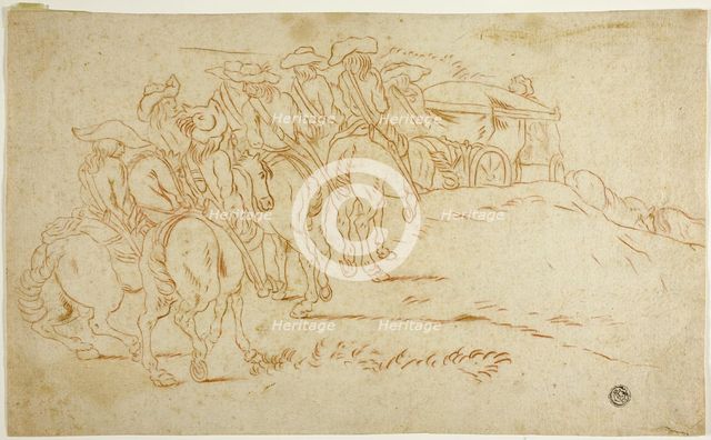 Cavalry Escorting Coach, n.d. Creator: Hendrik Verschuring.