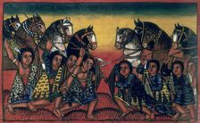 Cavalry going into battle, with spears and shields, c1721-c1730. Creator: Unknown