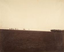 [Cavalry Maneuvers, Camp de Châlons], 1857. Creator: Gustave Le Gray