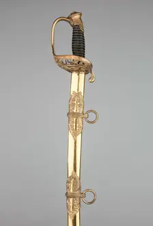 Cavalry Officer's Saber with Scabbard, United States, c. 1860/65. Creator: Unknown