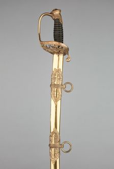 Cavalry Officer's Saber with Scabbard, United States, c. 1860/65. Creator: Unknown