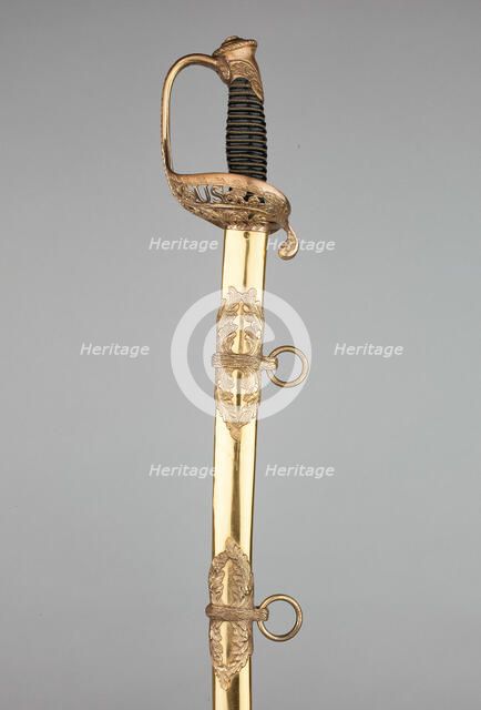 Cavalry Officer's Saber with Scabbard, United States, c. 1860/65. Creator: Unknown.