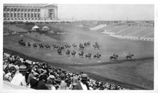 Cavalry performing a riding display, Soldier Field, Chicago, Illinois, USA