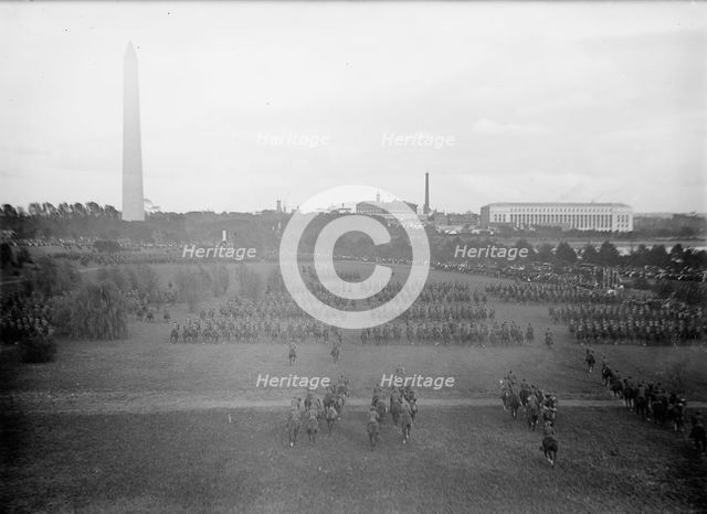 Cavalry Review By President Wilson - Cavalry In Maneuvers, 1913. Creator: Harris & Ewing.