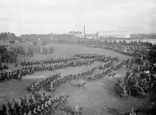 Cavalry Review By President Wilson - Cavalry In Maneuvers, 1913. Creator: Harris & Ewing