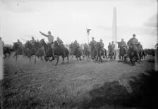 Cavalry Review By President Wilson - Cavalry In Maneuvers, 1913. Creator: Harris & Ewing