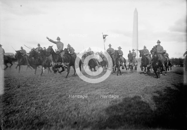 Cavalry Review By President Wilson - Cavalry In Maneuvers, 1913. Creator: Harris & Ewing.