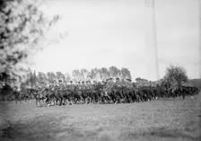 Cavalry Review By President Wilson - Cavalry In Maneuvers, 1913. Creator: Harris & Ewing