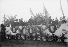 Cavalry Review By President Wilson - Seen In Stand: President Wilson; General Wood; Col..., 1913. Creator: Harris & Ewing