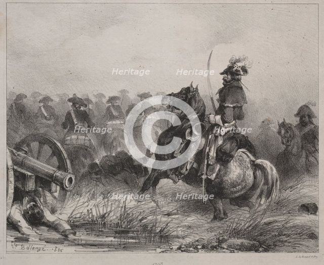 Cavalry Scene, 1836. Creator: Joseph-Louis-Hippolyte Bellangé (French, 1800-1866).