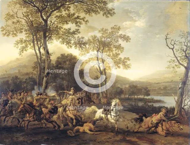 Cavalry Skirmish, 1660-1722. Creator: Abraham Pietersz van Kalraet.