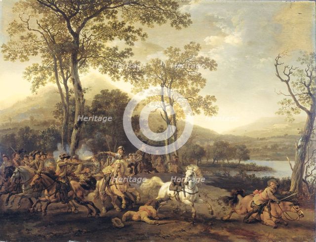 Cavalry Skirmish, 1660-1722. Creator: Abraham Pietersz van Kalraet.