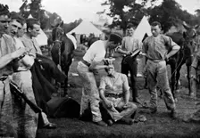 Cavalrymen preparing for Sunday parade, 1896. Artist: Knight