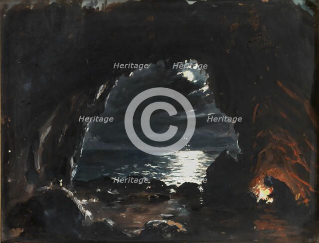 Cave Scene, mid-late 19th century. Creator: John O'Brien Inman.