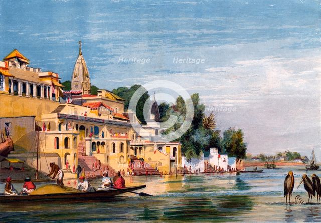 Cawnpore on the Ganges, India, 1857.Artist: William Carpenter