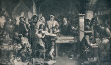 Caxton Showing the First Specimen of his Printing to King Edward IV c1858, (1911). Artist: Daniel Maclise