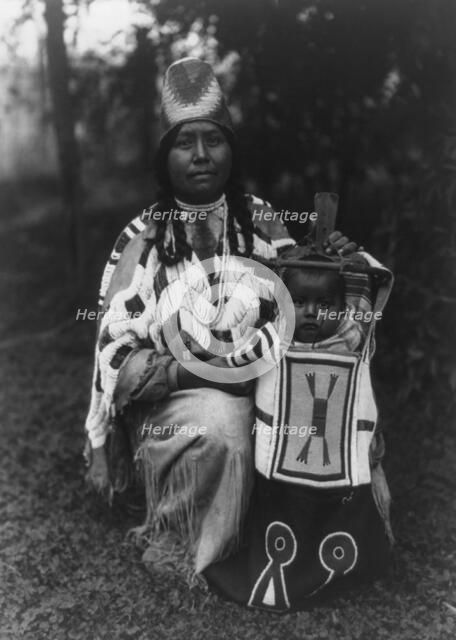 Cayuse mother and child, c1910. Creator: Edward Sheriff Curtis.