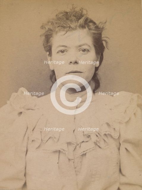 Cazal. Antoinette. 28 ans, née à Salgouz (Cantal). Couturière. Anarchiste. 28/2/94., 1894. Creator: Alphonse Bertillon.