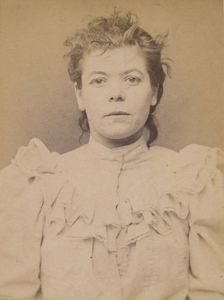 Cazal. Antoinette. 28 ans, née à Salgouz (Cantal). Couturière. Anarchiste. 28/2/94., 1894. Creator: Alphonse Bertillon
