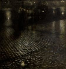 Cab in the Rain , 1896. Creator: Pankiewicz, Józef (1866-1940)