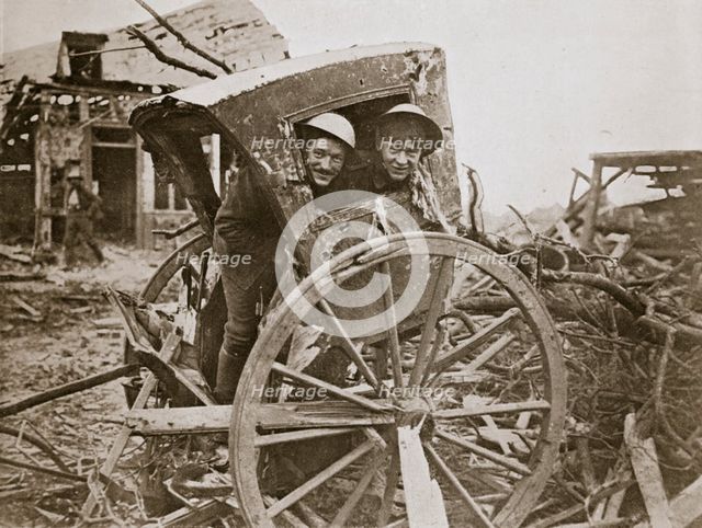 'Cab, sir!' Found in a captured village', France, World War I, 1916. Creator: Unknown.