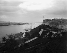 Cabanas, La Punta, and mouth of harbor, Havana, between 1880 and 1901. Creator: Unknown