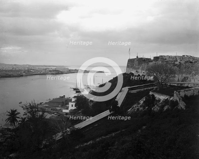 Cabanas, La Punta, and mouth of harbor, Havana, between 1880 and 1901. Creator: Unknown.